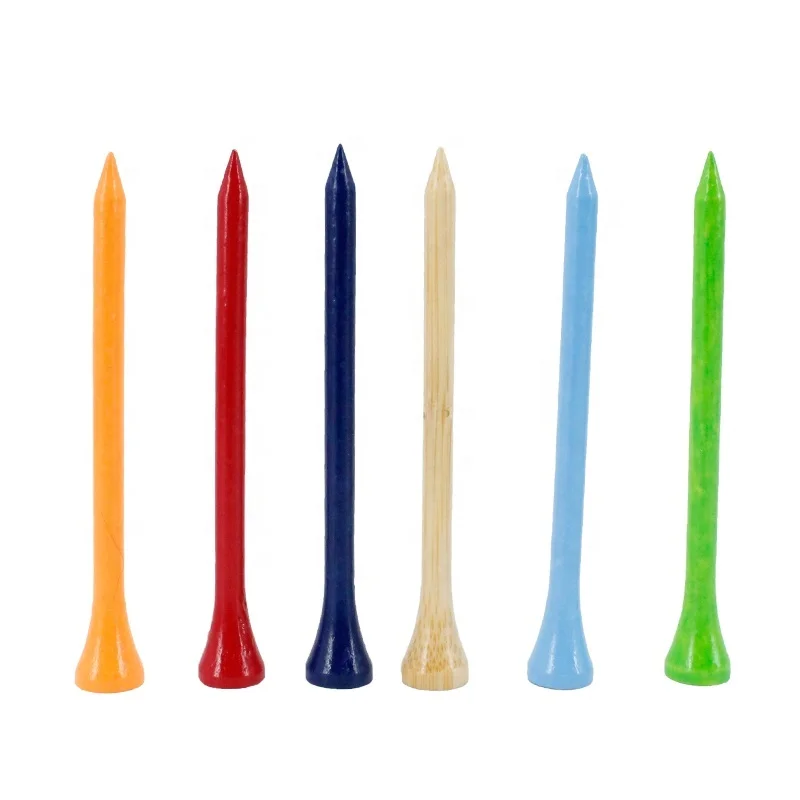 

Durable Factory Price Customized Printed Logo  Color Bamboo Wood Golf Tees