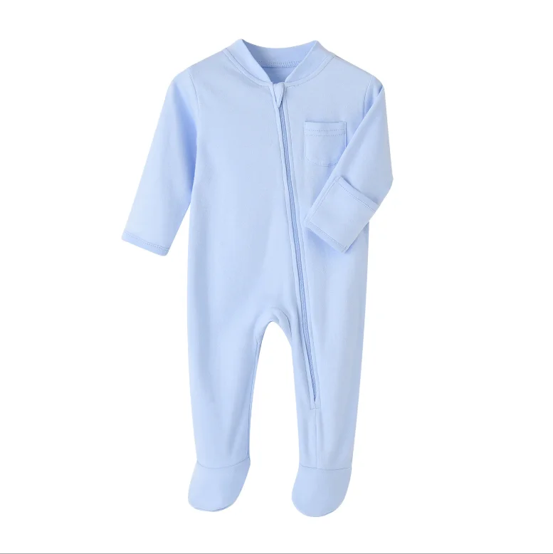 

Baby cotton wear longsleve romper with zipper open  feeted clothes for infants and toddlers knitted clothes, As your need