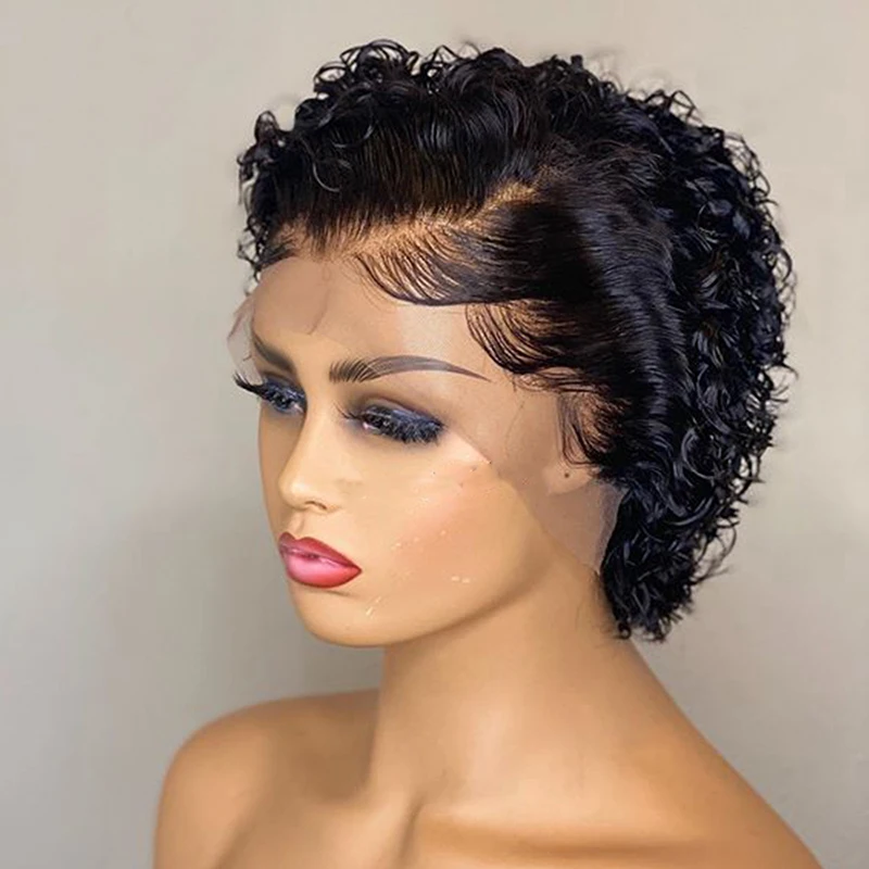 

Pixie Cut Bob Human Hair Wigs Pre Plucked Brazilian Virgin Hair Pixie Bob Wigs