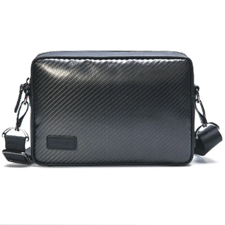 

Free shipping Fashionable Hot Selling 100% Men Carbon Fiber Messenger Bag, Black/customer