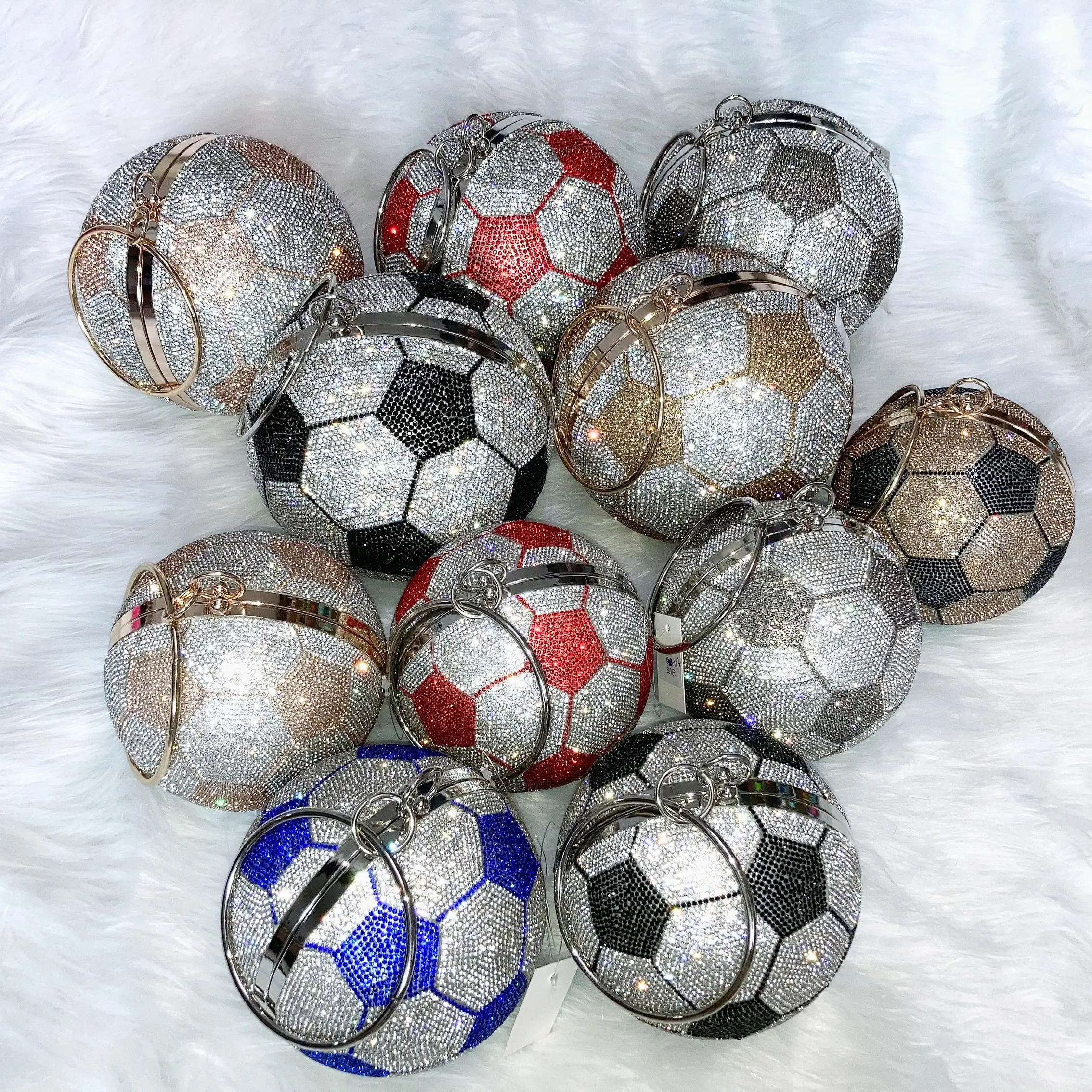 

Basketball Purse Shiny Rhinestone Round Bag Women crystal Evening Bag Luxury Purse Diamond Football Basketball Bags for Ladies