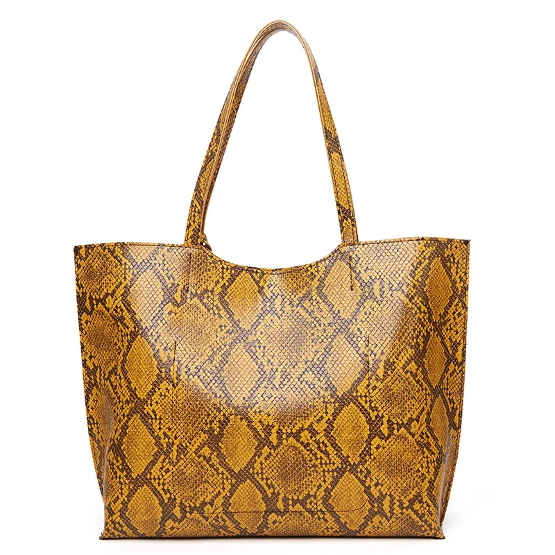 

Large Snake Print Bags Hand Bags 2020 Womens Leather Tote Bags With Custom Printed Logo Shoulder Handbags, Multi color