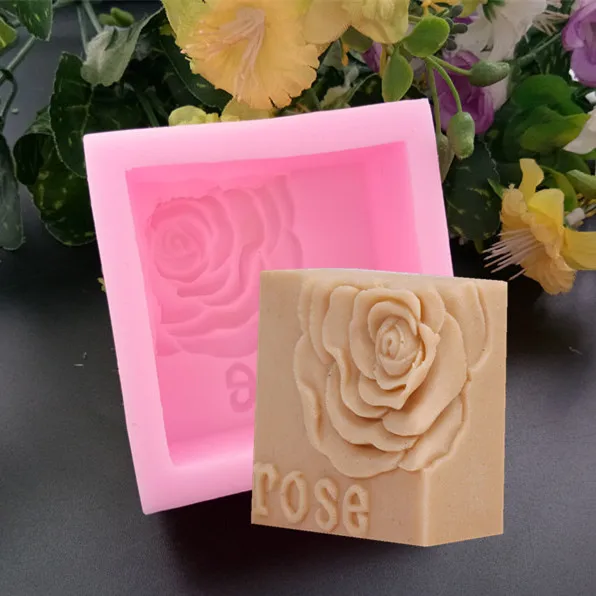 

Diy rose lotus turning sugar silicone mold soap mold soap baking tool, Random