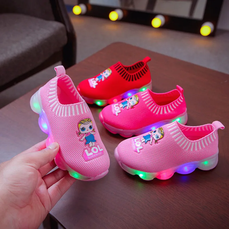 

beautiful soft sole anti-slip baby girls Light up Kids shoes Casual Designer Baby Shoes wholesale toddler shoes
