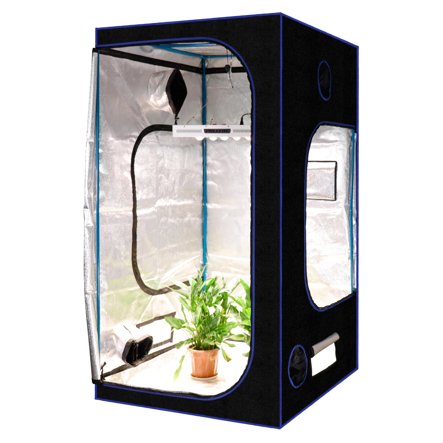 

Phlizon LED Grow Tent Rooms Indoor Plant Black Green Waterproof Light 4*4 ft Hydroponic 600D for Grow Plants Sunflower