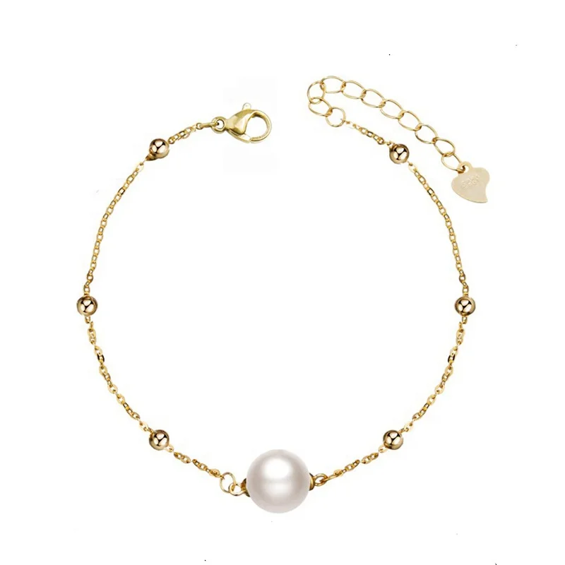 

Pearl Bracelets For Women Trendy 2021 Fashion Stainless Steel 18 K Gold Wrist Accessories
