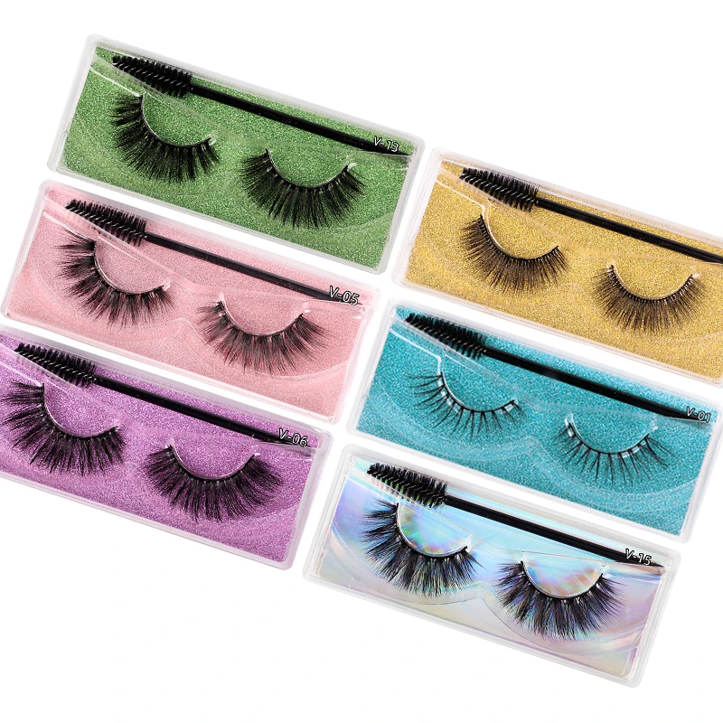 

25Mm False Mink Eyelashes 3D Silk Lashes Wholesale Lashes Vendor Custom Box Free Shipping, Natural black mink eyelashes