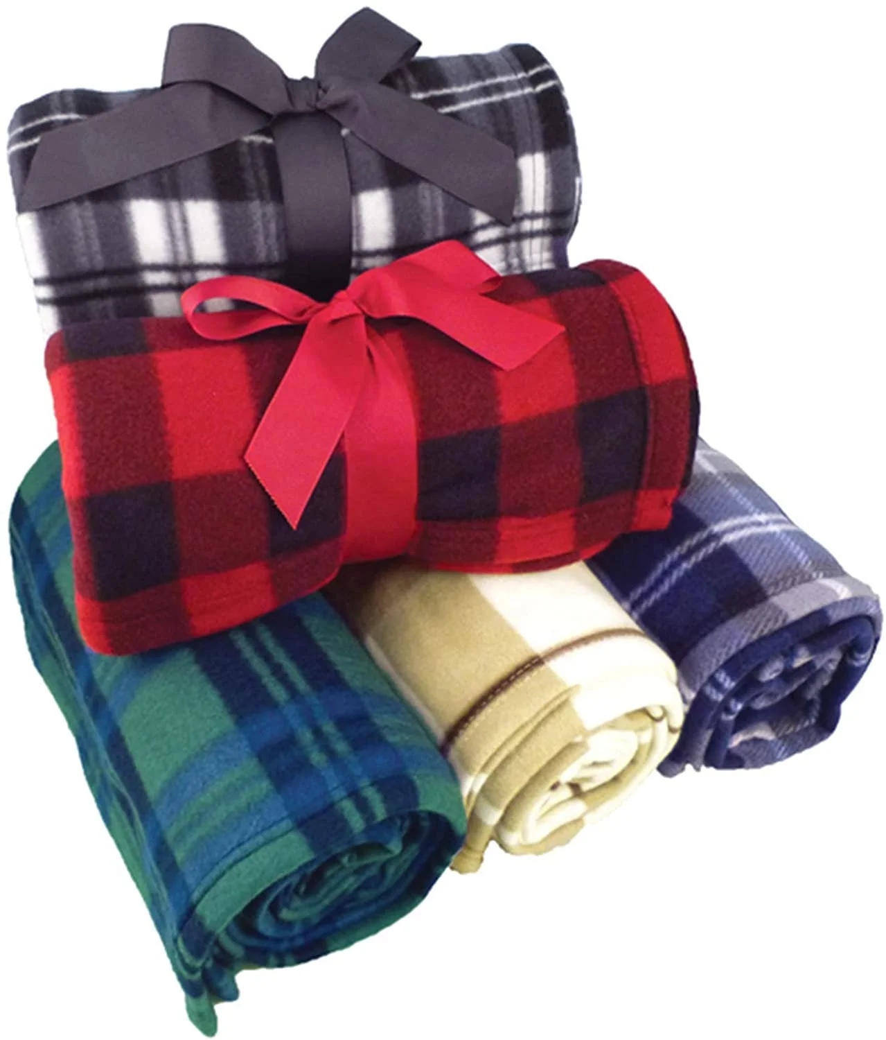 

Custom Packaging Red Lattice buffalo Plaid Screen Printing Pet And Adult Throw Polar Fleece Blanmket