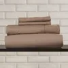 4pcs microfibre polyester bed sheet sets/bedding sets with three embroidery line design