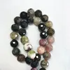 Natural Tourmaline Round faceted shape beads mixed color gemstone strings