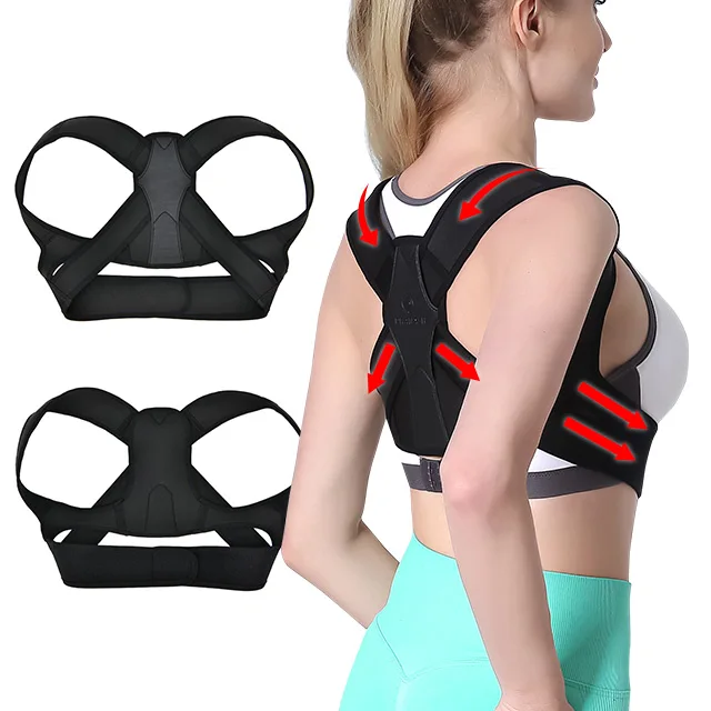 

Physical Therapy Brace Rounded Shoulder Posture Corrective Back Support for Women and Men, Black