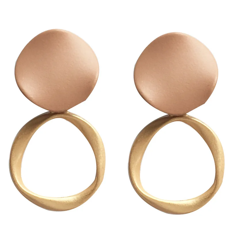

Jewelry Brown Vintage Matte Earrings for women Metal Fashion Dangle Earring 2021 beautiful earring designs for women, As the picture shows