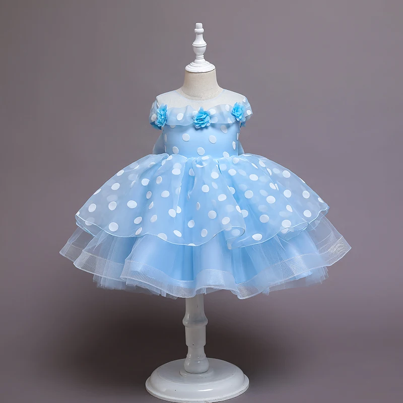 

L2111 New Frock Design Pretty Dress Wholesale Girl Princess Short Sleeve Gown Kids Fancy Dresses For Baby Girls, As picture