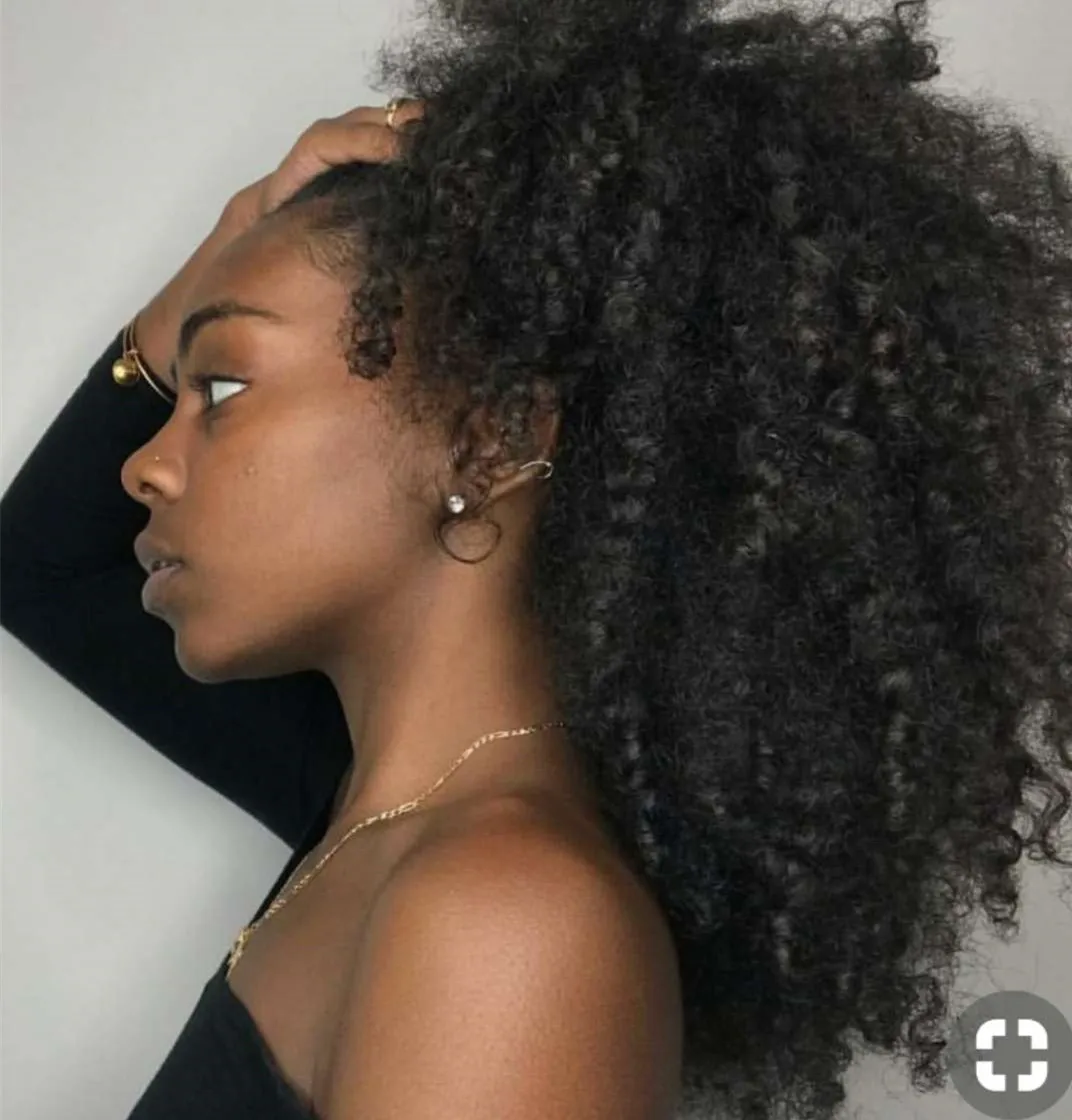 

Afro Kinky Curly Human Hair Ponytail For Black Women Brazilian Virgin Hair Drawstring Ponytail Hair Extensions 160g