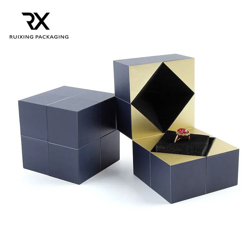 

Custom Small Surprise rubik's cube jewelry box folding ring box, Same as pictures or customized