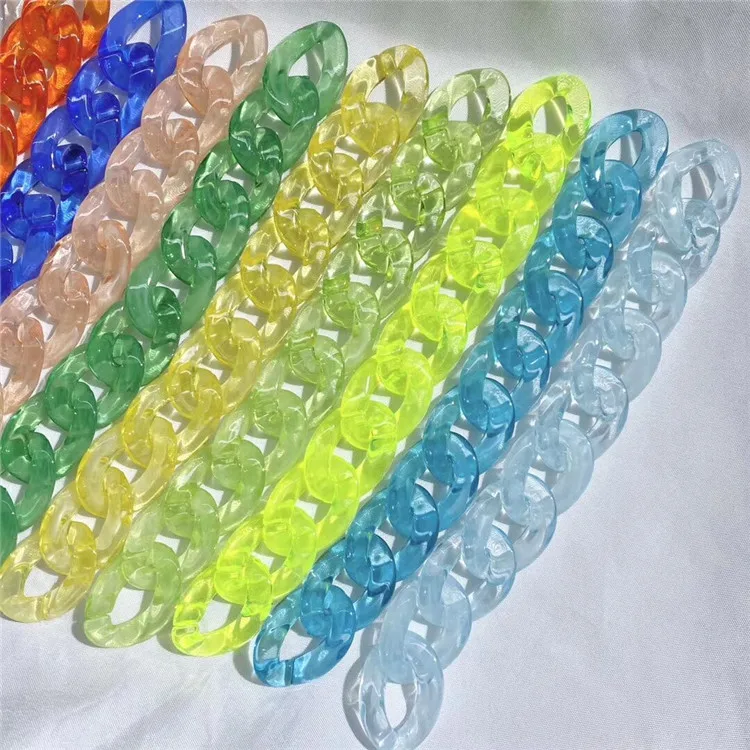 

72 colors stock crystal acrylic chain link purse handles handbag chain handle