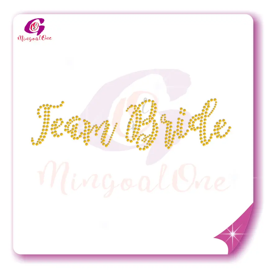 

Bling Wedding Iron On Transfer Bride Rhinestone Letter Heat Transfer Design, Select from color chart