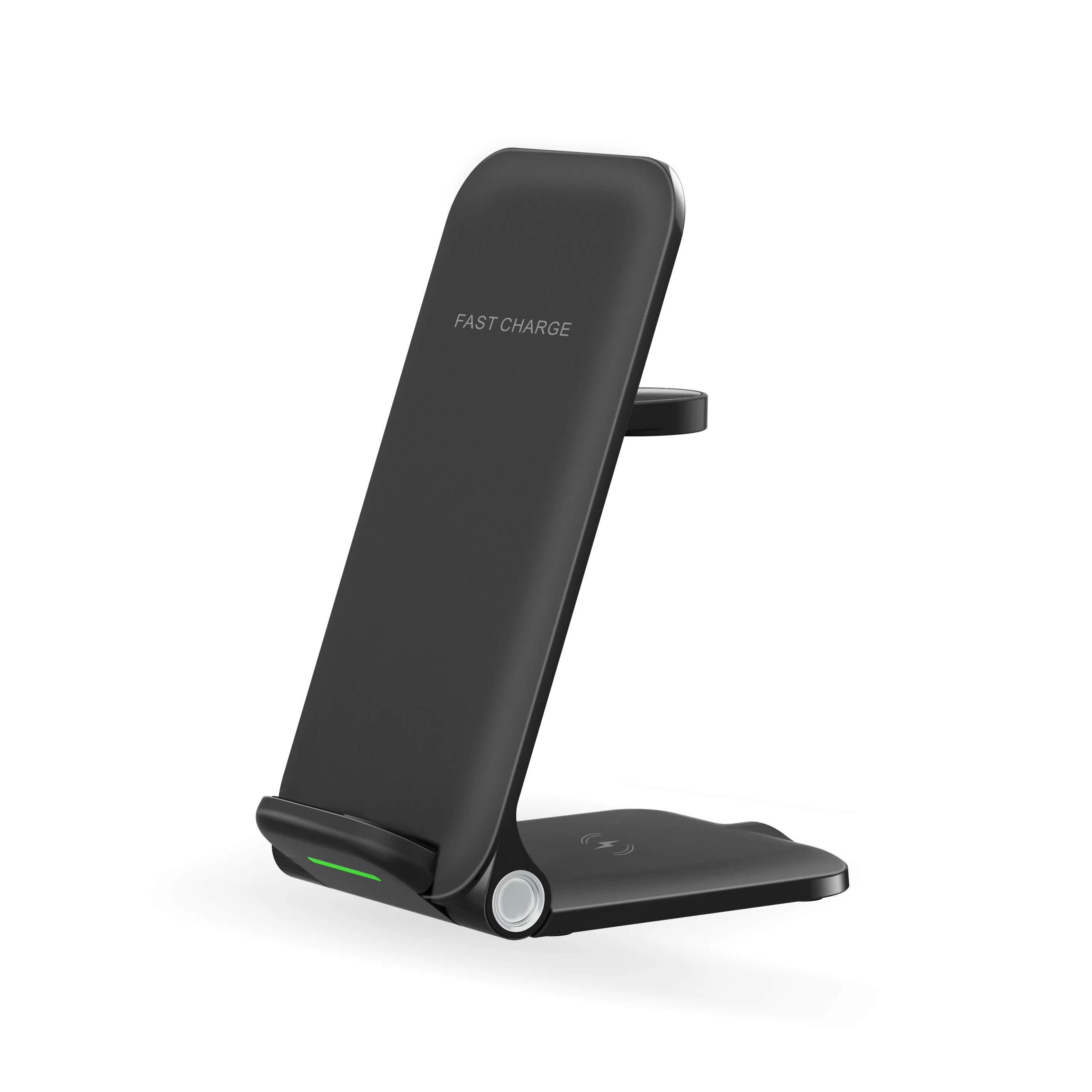 

Slim Folding Design Portable Fast Wireless Charging Stand Qi Certified Charging Dock Station 15W 3 in 1 Wireless Charger for i13