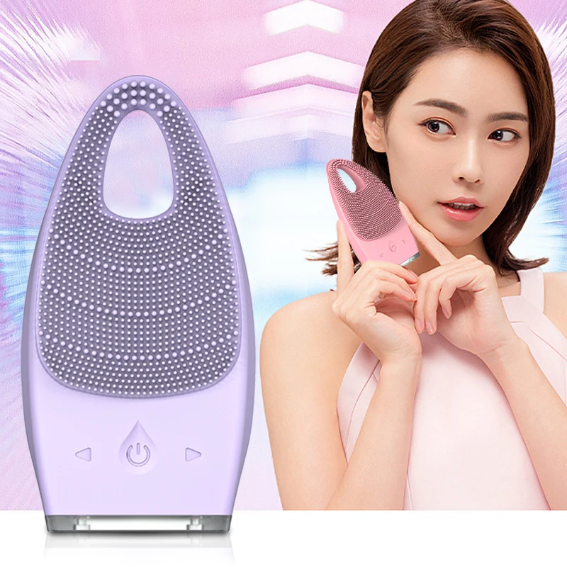 

Electronic Portable USB Rechargeable Skin Cleansing Device Rechargeable Waterproof Silicone Facial Cleansing Brush