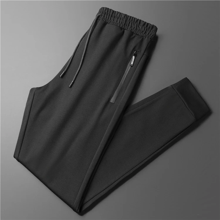 

Custom Men Sports Wear Pockets Track Pants Spandex Cotton Black Jogger Sweatpants