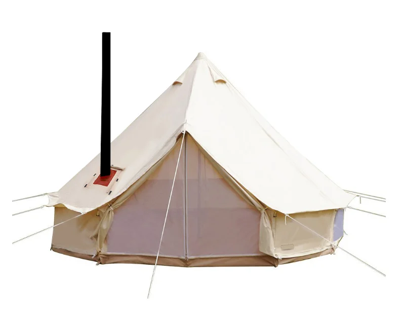 

Playdo outdoor cotton canvas fire proof 5m bell tente bell tent with stove hole