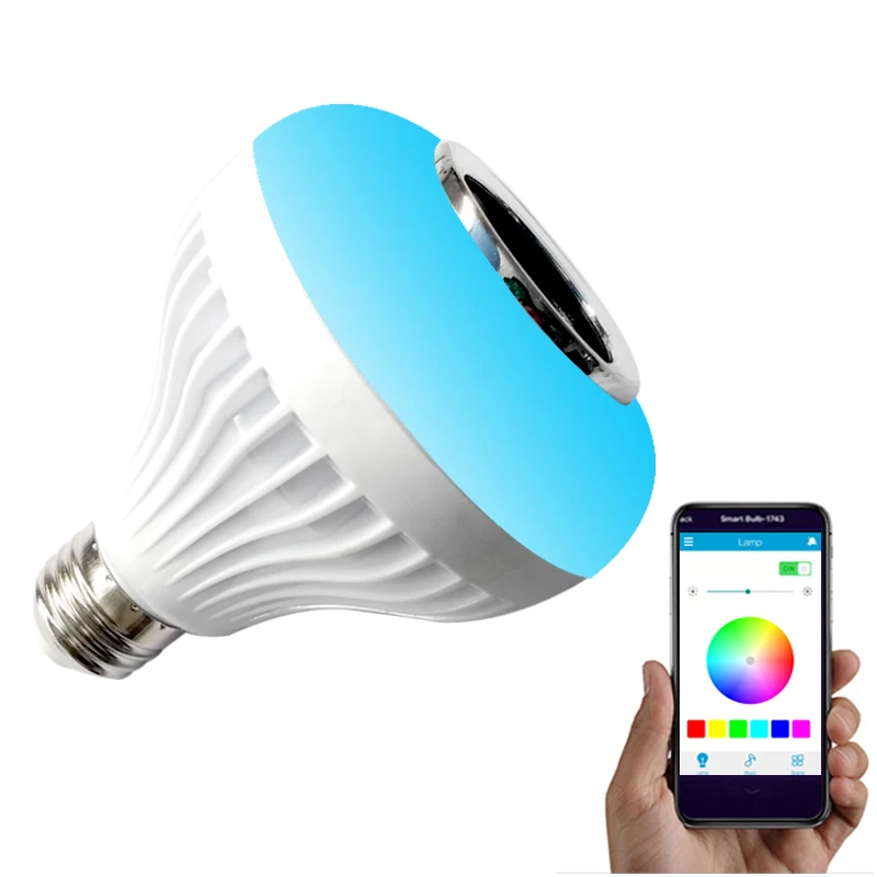 Bluetooth Music Bulb App Co 12W AC100-265V Music WiFi Light Bulb E27 LED RGB Color Changing Control By Mobile App 240lm