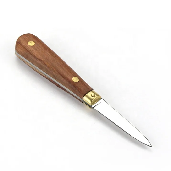 

high quality wood handle Stainless steel handmade shucking Oyster Knife with wood handle and laser blade for open oyster