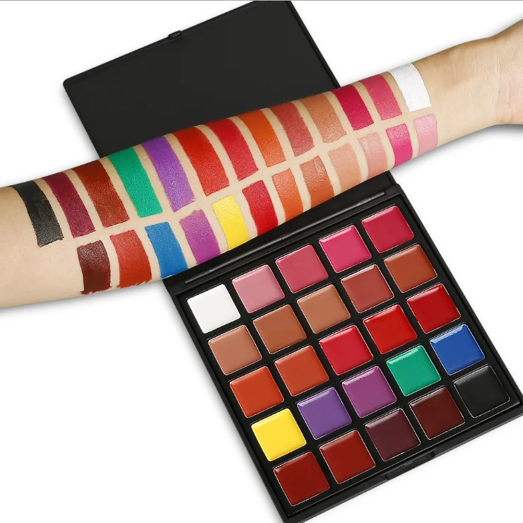 

Wholesale Cosmetics 25 Color Private Label Cream Kit High Quality Makeup Lipstick Pallette