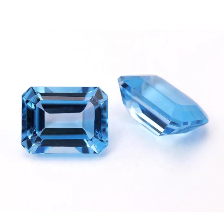 

factory price per carat octagon shape emerald cutting loose gemstones natural swiss blue topaz