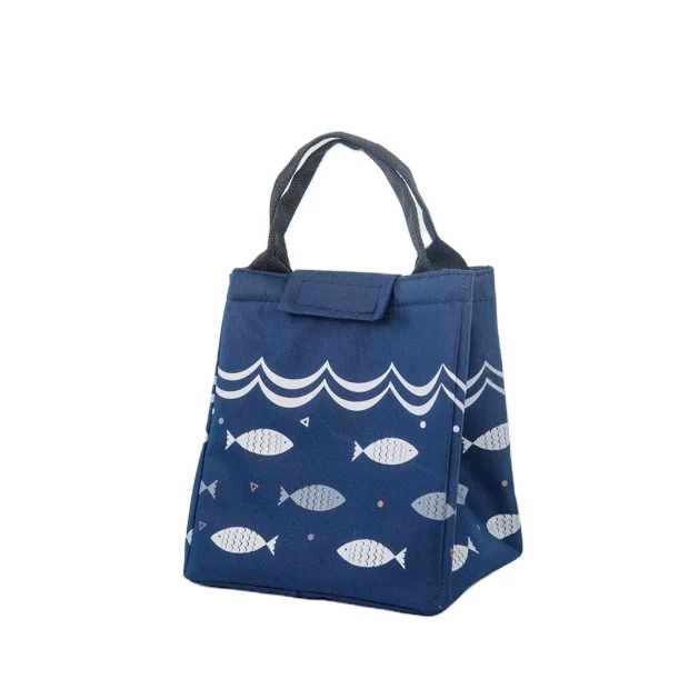 

light weight thickened handbag insulation cooler bag outdoor portable blue picnic lunch bag