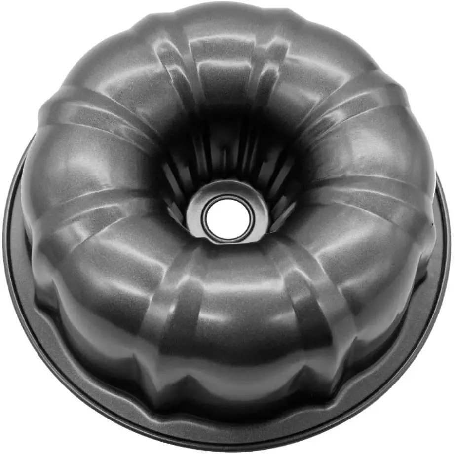 

9.5 Inch Bundt Pans for Baking, Non stick Cake Molds Fluted Tube Pan, Black, red