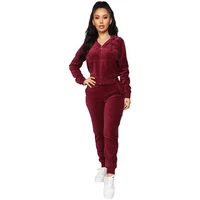 

Ladies fashion velour tracksuit 2 pieces joggers outfits velour pant sets womens sweat suits sets