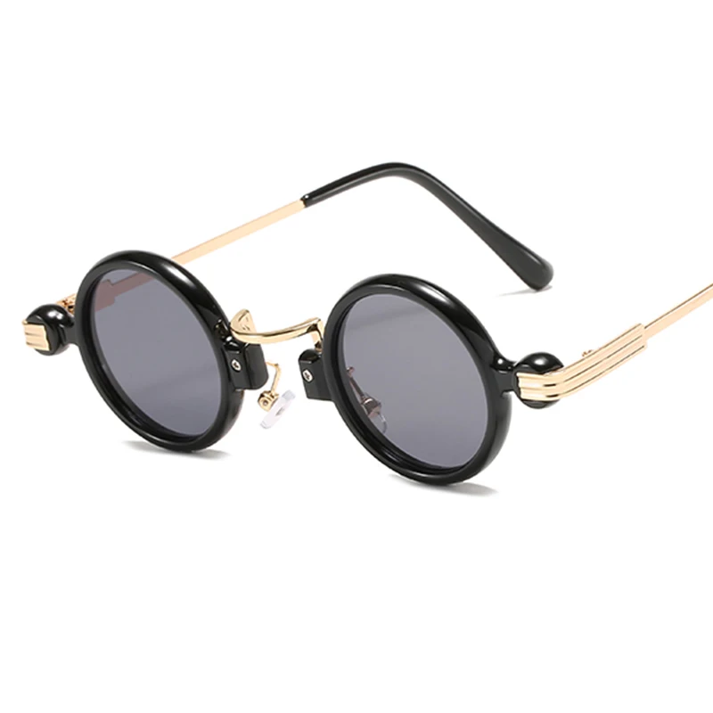 

2021 New Arrivals Sunglasses Retro Vintage Shades Mirror Round PC Black Plastic UV 400 Custom Logo Women Men Age Sun Glasses, 8 colors