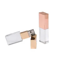 

Transparent Led Light 2Gb 4Gb 8Gb 16Gb 32Gb 64Gb Crystal Usb 2.0 Memory Sticks With Box Wedding Gift Customized Usb Flash Drive