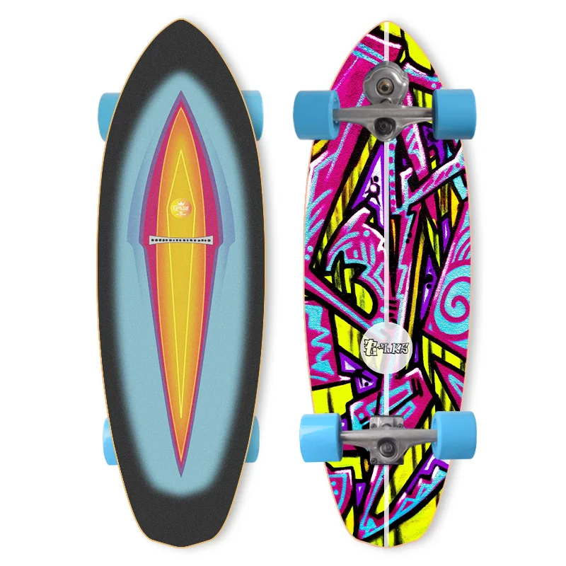 

BLKS surfskate  4 Wheels meraki surf skate truck Carver Land 7 ply wood surf skateboard