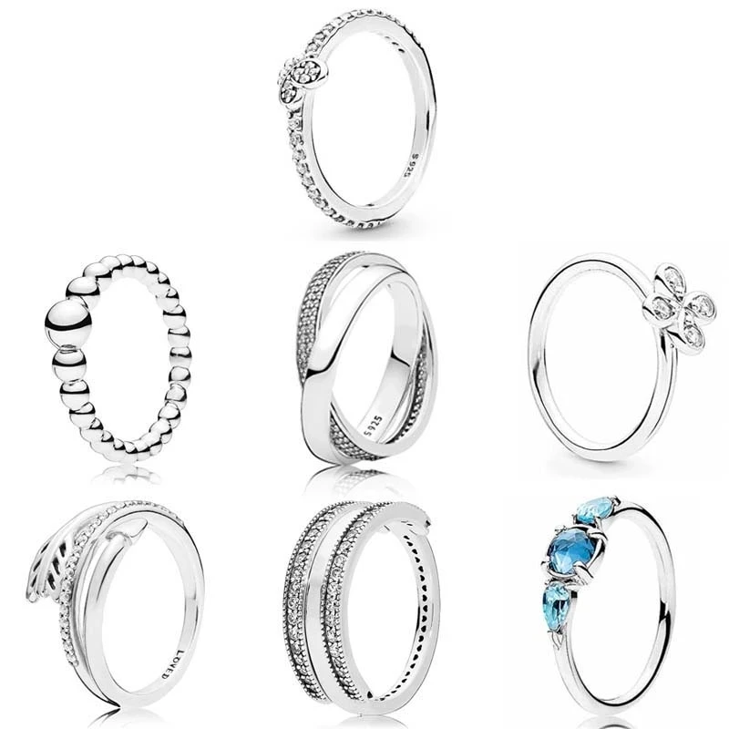 

Original Love Shamrock with Butterfly Crystal Ring 925 Sterling Silver Fits Original Pandora Ring European Jewelry