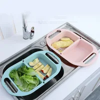 

Washing Filter Strainer Food Grade Plastic Storage Baskets Strainer Fruits Vegetable Cleaning Container Basket with Bag Shape