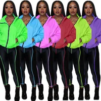 

Neon Color Women 2 Piece Set Tracksuits Autumn Fashion Two Piece Set Women Clothing