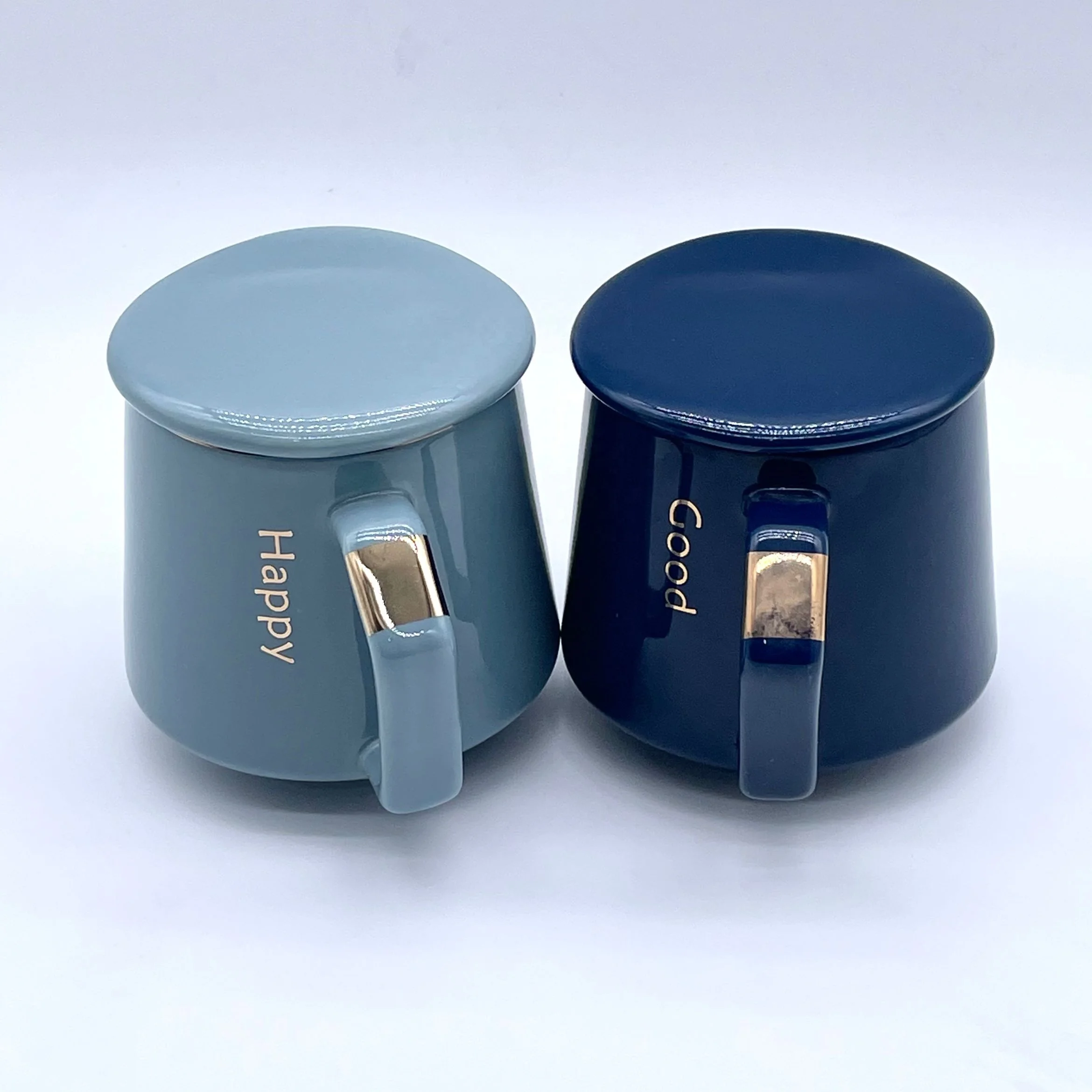 

Creative ceamic mugs high-end coffee cups simple Nordic cups with lids and spoons can be customized LOGO