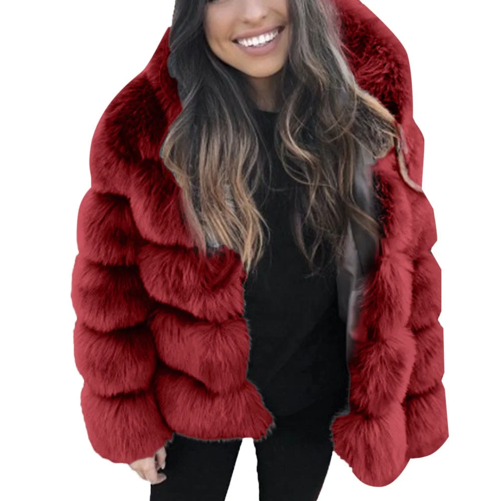 

B63770A High Quality Cropped Fur Coat Jacket Womens Winter Coat Faux Fur Coat for Woman Trendy, White/pink/gray/black/coffee/navy/camel/wine red
