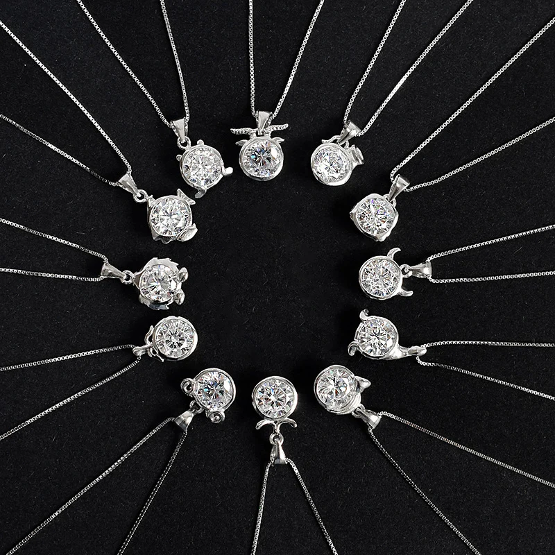 

Birthday Gift S925 Sterling Silver 12 Zodiac Sign Pendant No Fade Choker Astrology Necklace Jewelry For Women, Picture shows