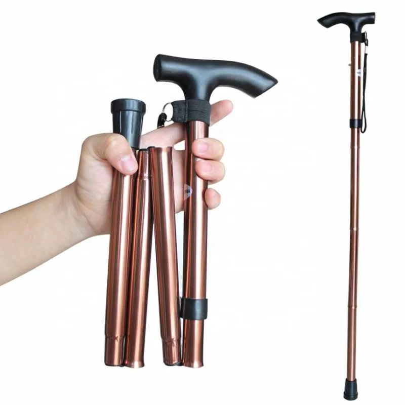 

Foldable Walking Cane for Collapsible Lightweight Adjustable, Portable Hand Walking Stick, Brown,red,blue,black,silvery white