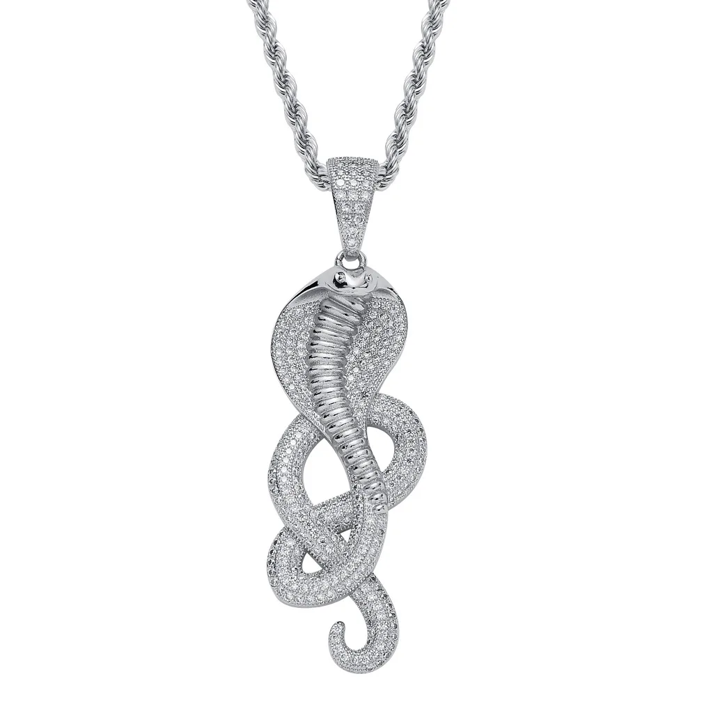 

Europe US HOT SELL king snake shape zircon copper necklace for men