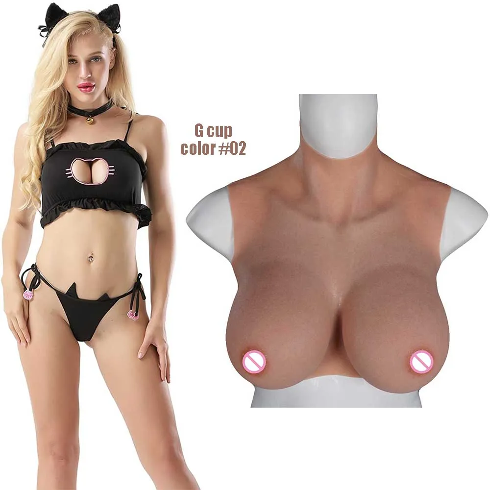 

G Cup Sissy Female Silicone Breastplate Crossdresser Woman Gel fake Boobs Prosthetic Breast Plate Huge Ladyboy Bosom Chest F Cup