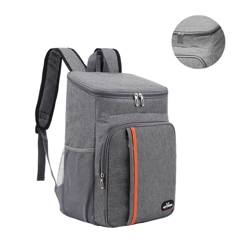 

delivery lunch backpack holder wine drink large portable cooler lunch bag insulated cooler bag backpack, Grey/navy blue/black or customized