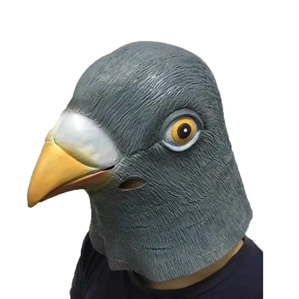
Molezu OEM Factory Eco-friendly Natural Latex Christmas Pigeon Full Head Mask Halloween Animal Bird Party Masks 