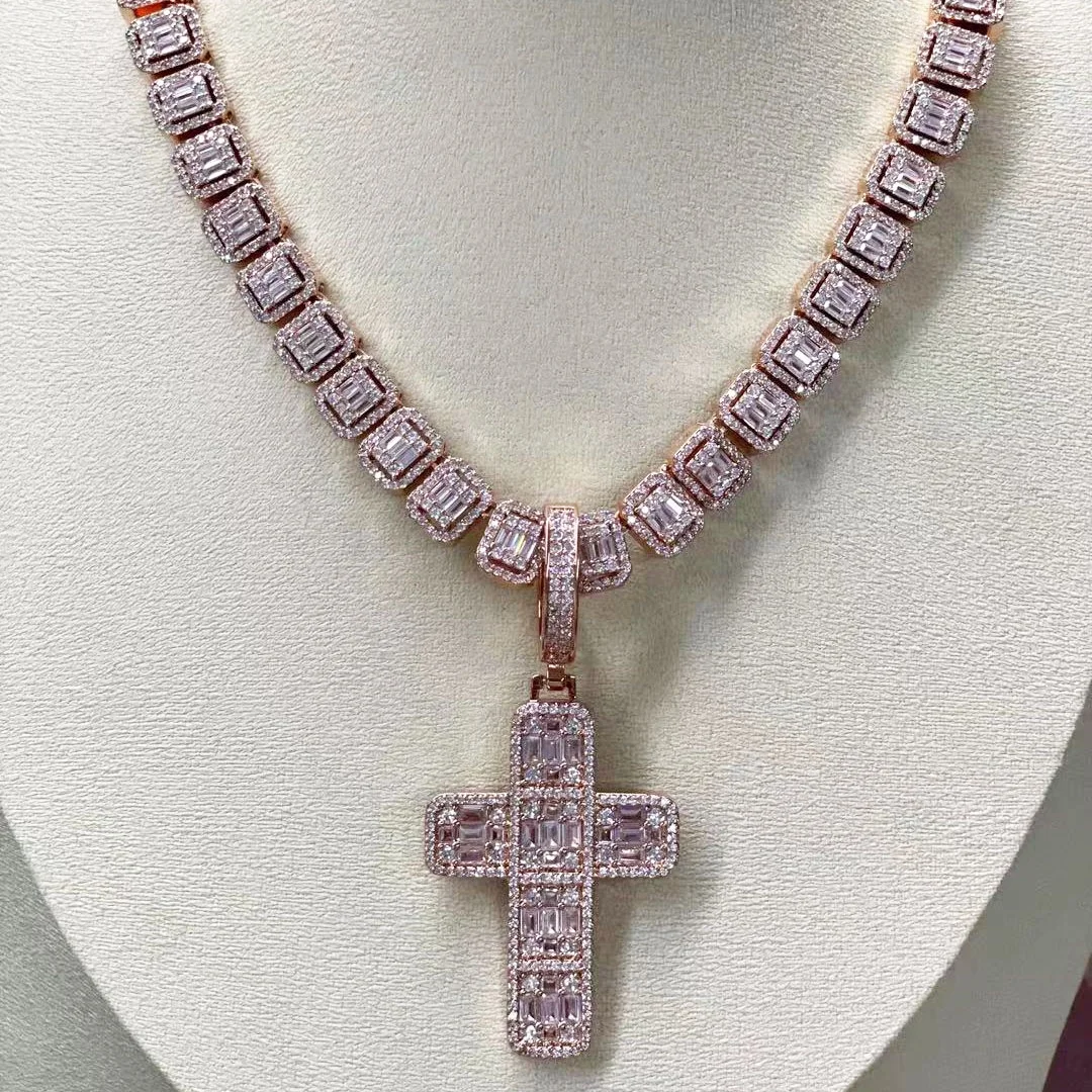 

Ladies Gold Cross Necklace 18K, Diamond Cross Pendant Necklace Jewelry