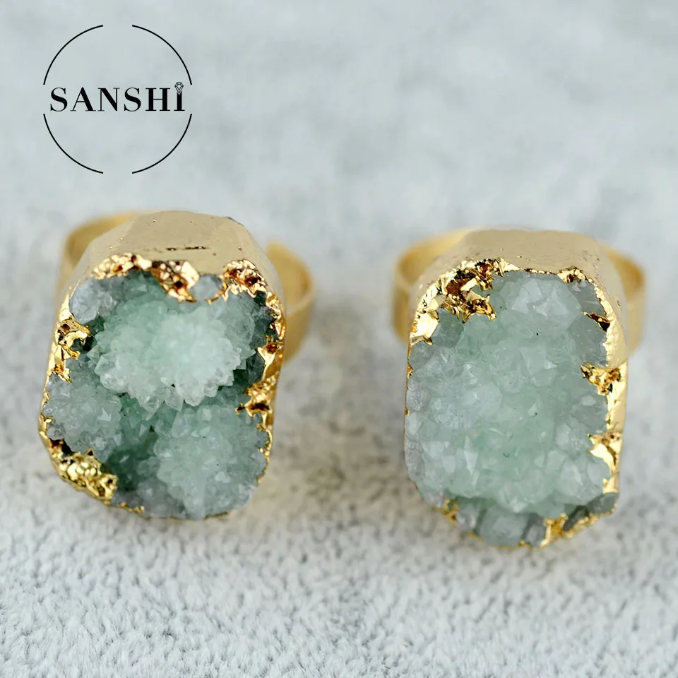 

Jewelry Wholesale Crystal Tooth Multi Color Crystal Rings Natural Stone Rings Women Rings