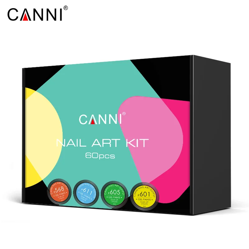 

50628k 60 colors Painting Gel Set CANNI Nail Art Factory Supply Soak off LED UV Color Gel Polish Paints OEM/ODM