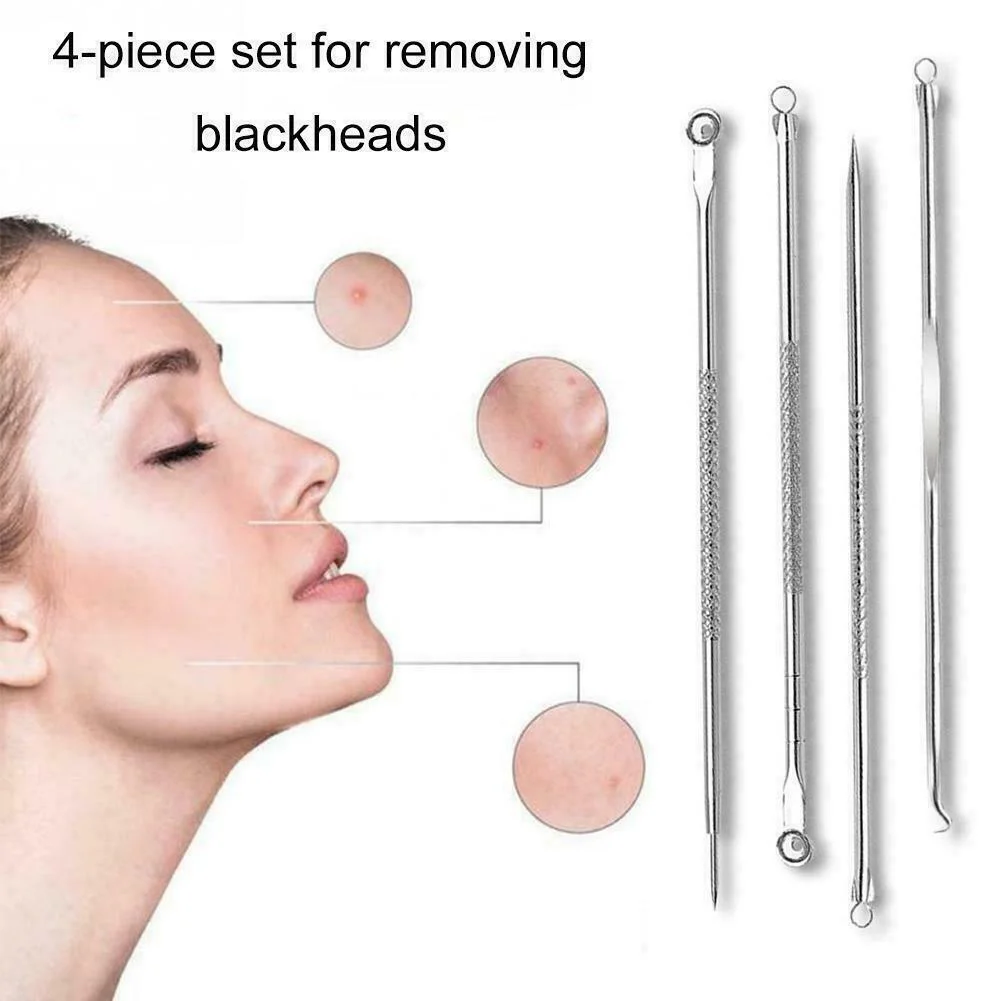 

More specifications Acne Needle Stainless Steel Pimple Tool Blackhead Remover Extractor Tool Kit With Box, Silver